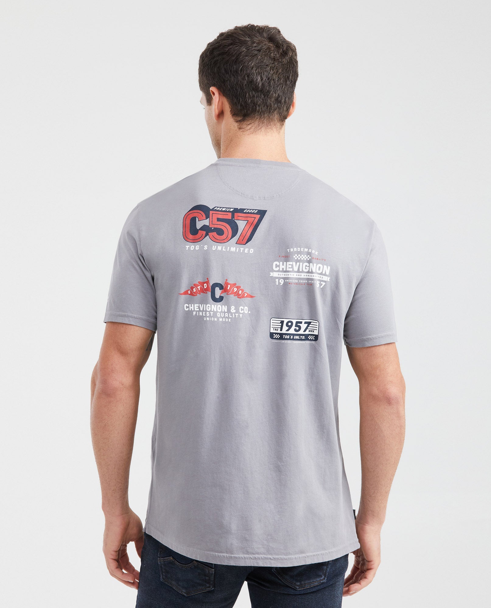 Men's Classic Fit Graphic T-Shirt Front-Back Print in Cotton - 4