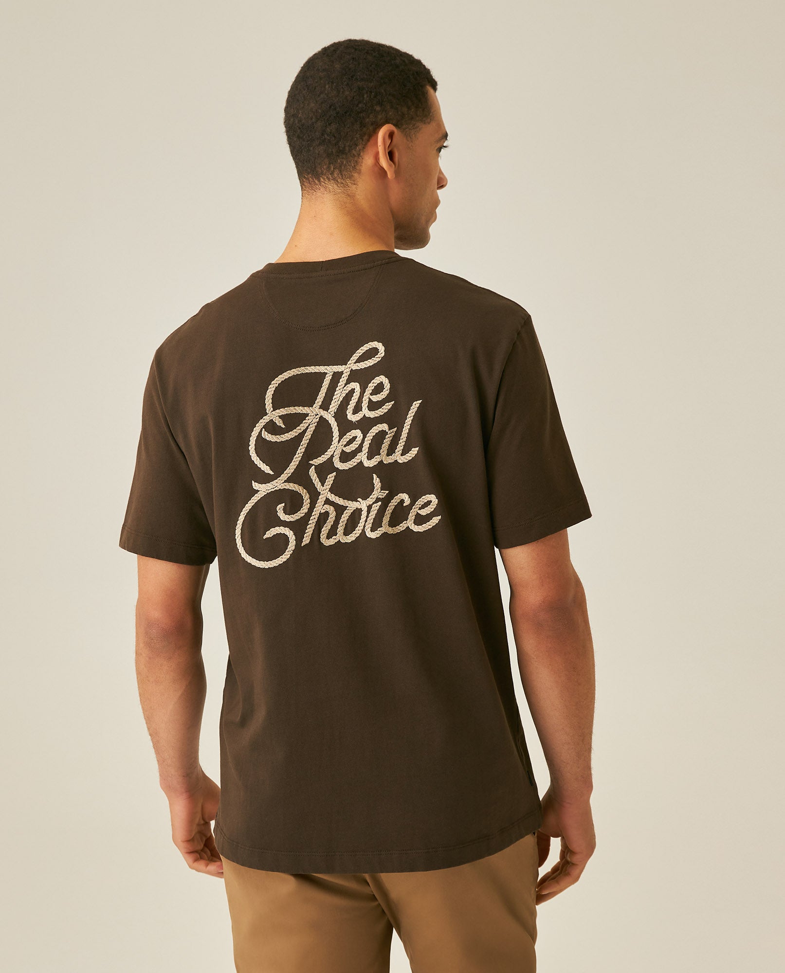 Mens Rodeo T-Shirt Classic Fit Short Sleeve Cotton Jersey Varsovia Medium Weight Artisan Embroidery Front Back - Brown 63_641H700_CAF190840_6