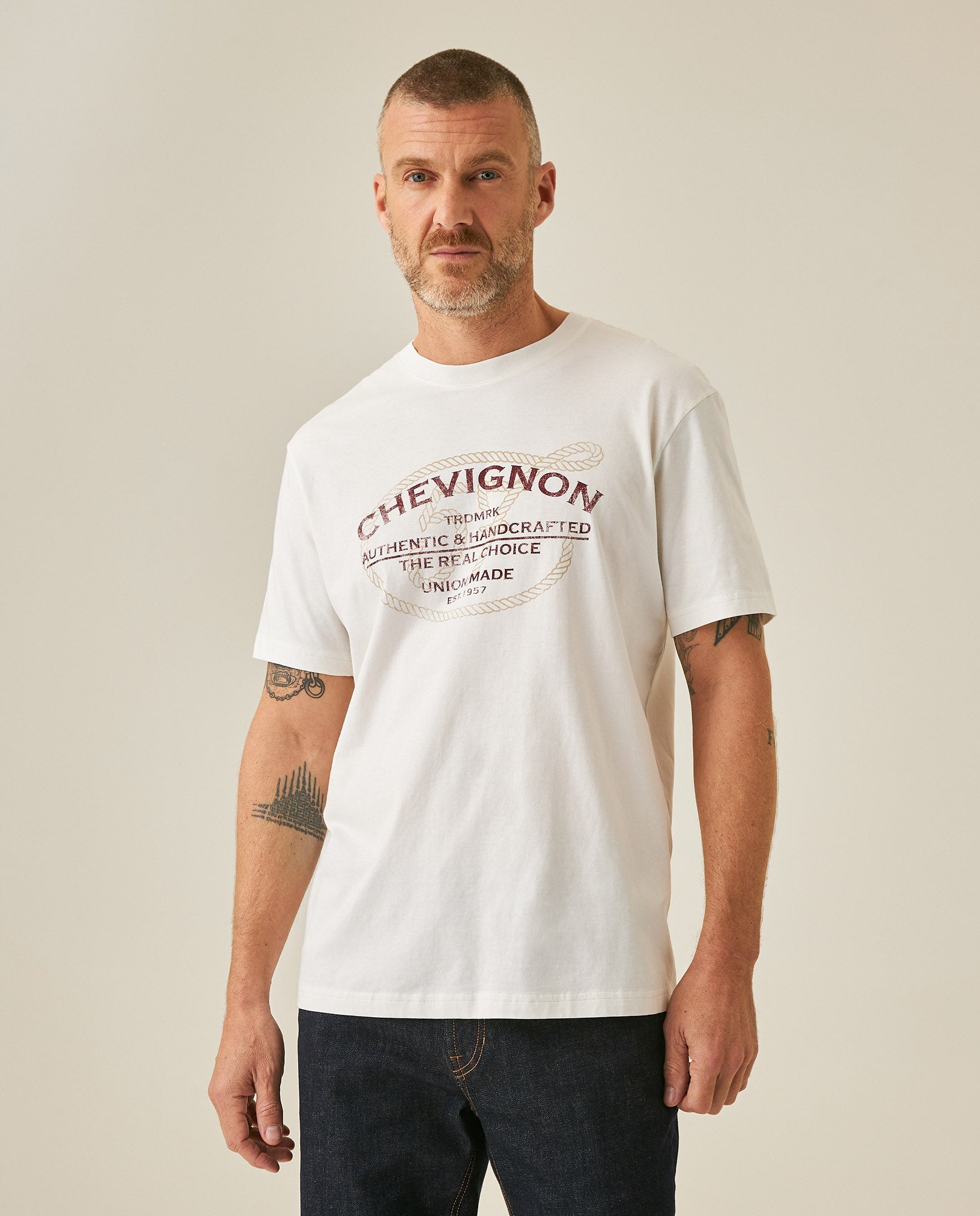 Mens Rodeo T-Shirt Slim Fit Short Sleeve Cotton Jersey Nazca Medium Weight Front Back Graphics - Raw 63_641H702_CRU110606_0