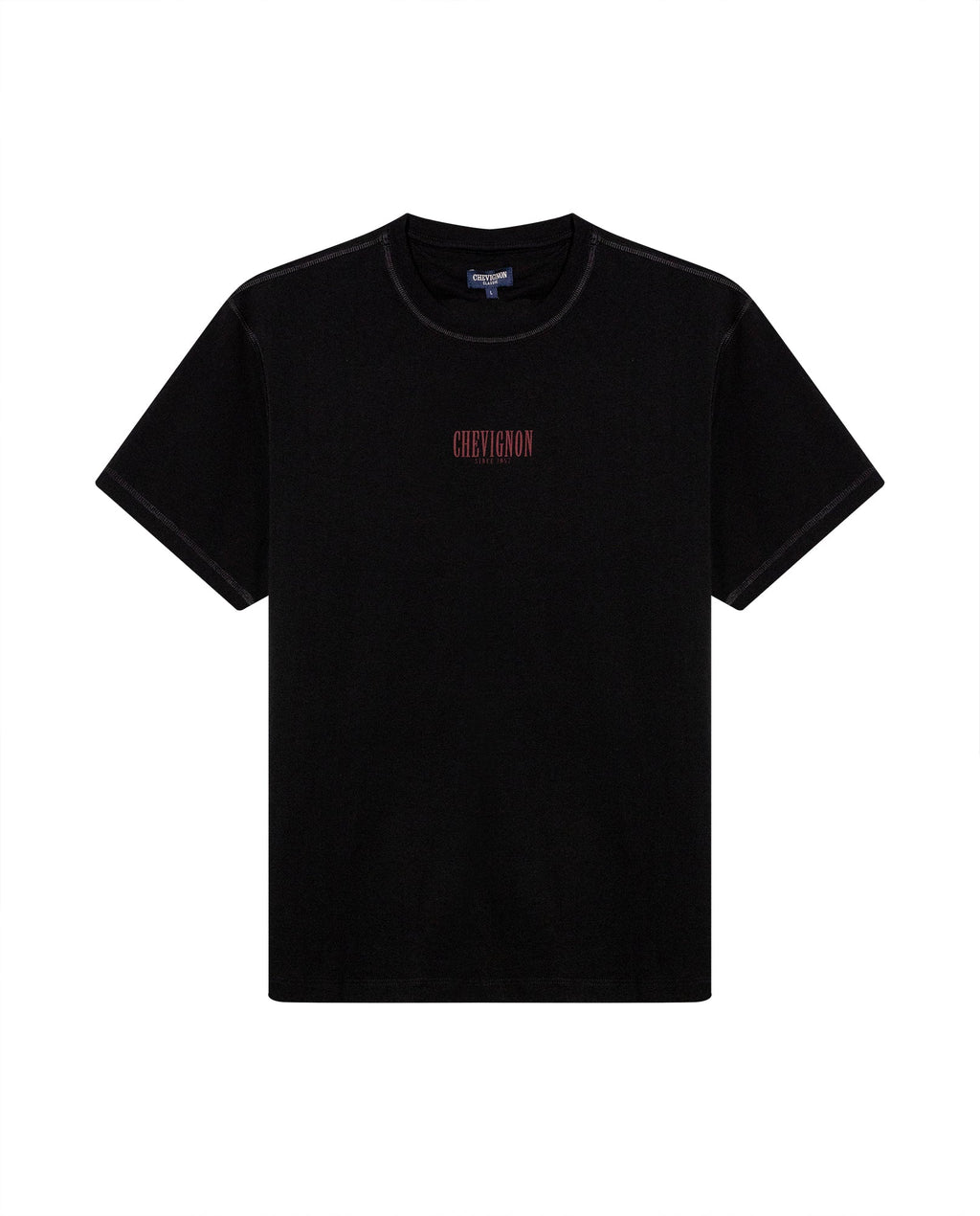Mens Rodeo T-Shirt Classic Fit Short Sleeve Cotton Jersey Toscana Medium Weight Decorative Seams - Black 63_641H703_NEG194007_3