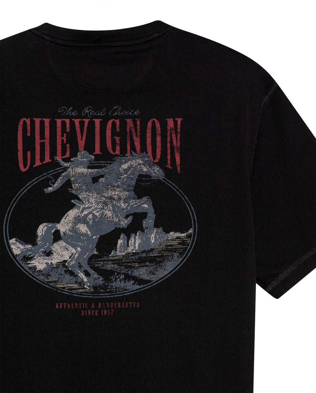 Mens Rodeo T-Shirt Classic Fit Short Sleeve Cotton Jersey Toscana Medium Weight Decorative Seams - Black 63_641H703_NEG194007_8