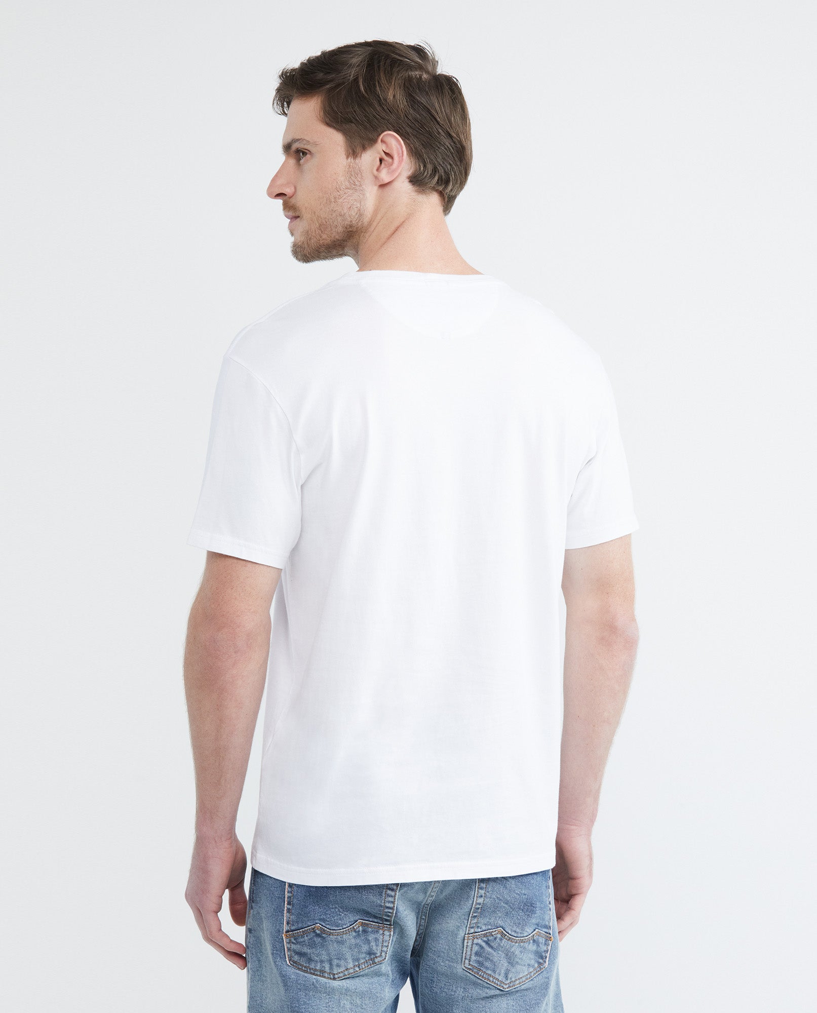 Men's Slim Fit-T-shirts - Off-White - 4