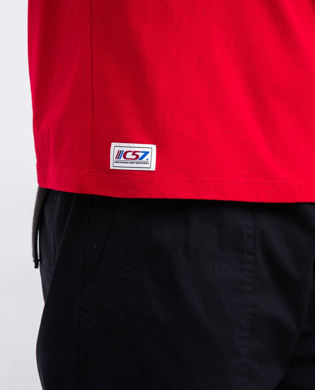 Men's Slim Fit Racing T-Shirt Racing Flags Graphic Red Shoulder Details 100% Cotton - 4