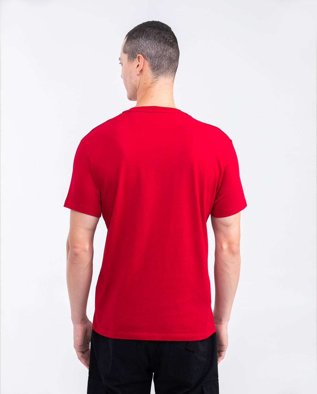 Men's Slim Fit Racing T-Shirt Racing Flags Graphic Red Shoulder Details 100% Cotton - 5