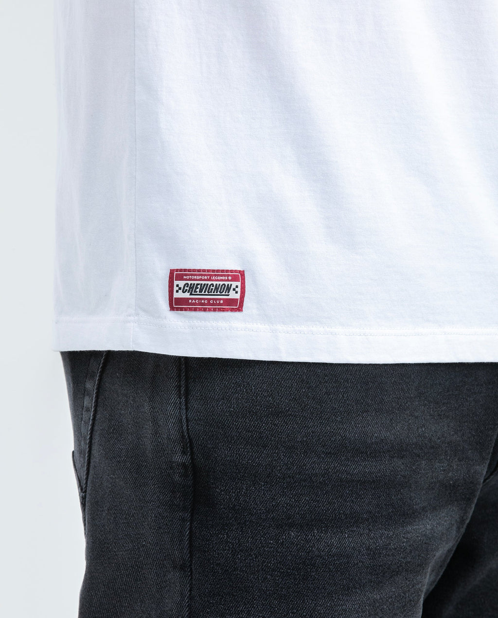 Men's Classic Fit Racing T-Shirt Front-Back Graphics Red Shoulder Details 100% Cotton - 4