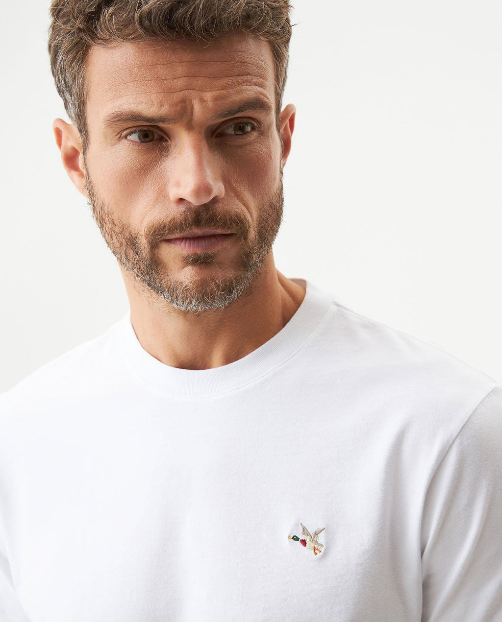 Men's Slim Fit Crew Neck T-shirt in Cotton Stretch Blend, Navigate - 5
