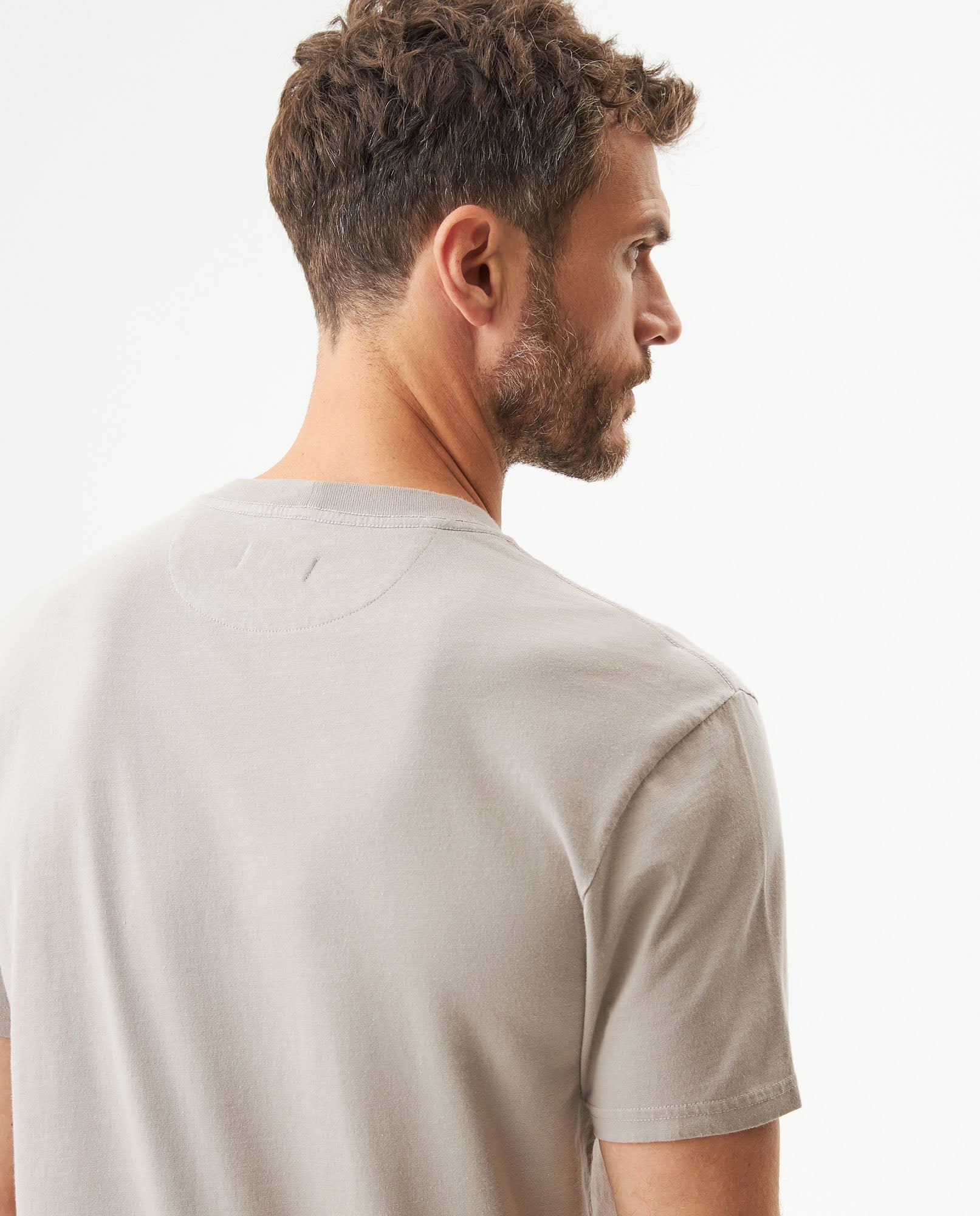 Men's Slim Fit Crew Neck T-shirt in Cotton Stretch Blend, Navigate - 6