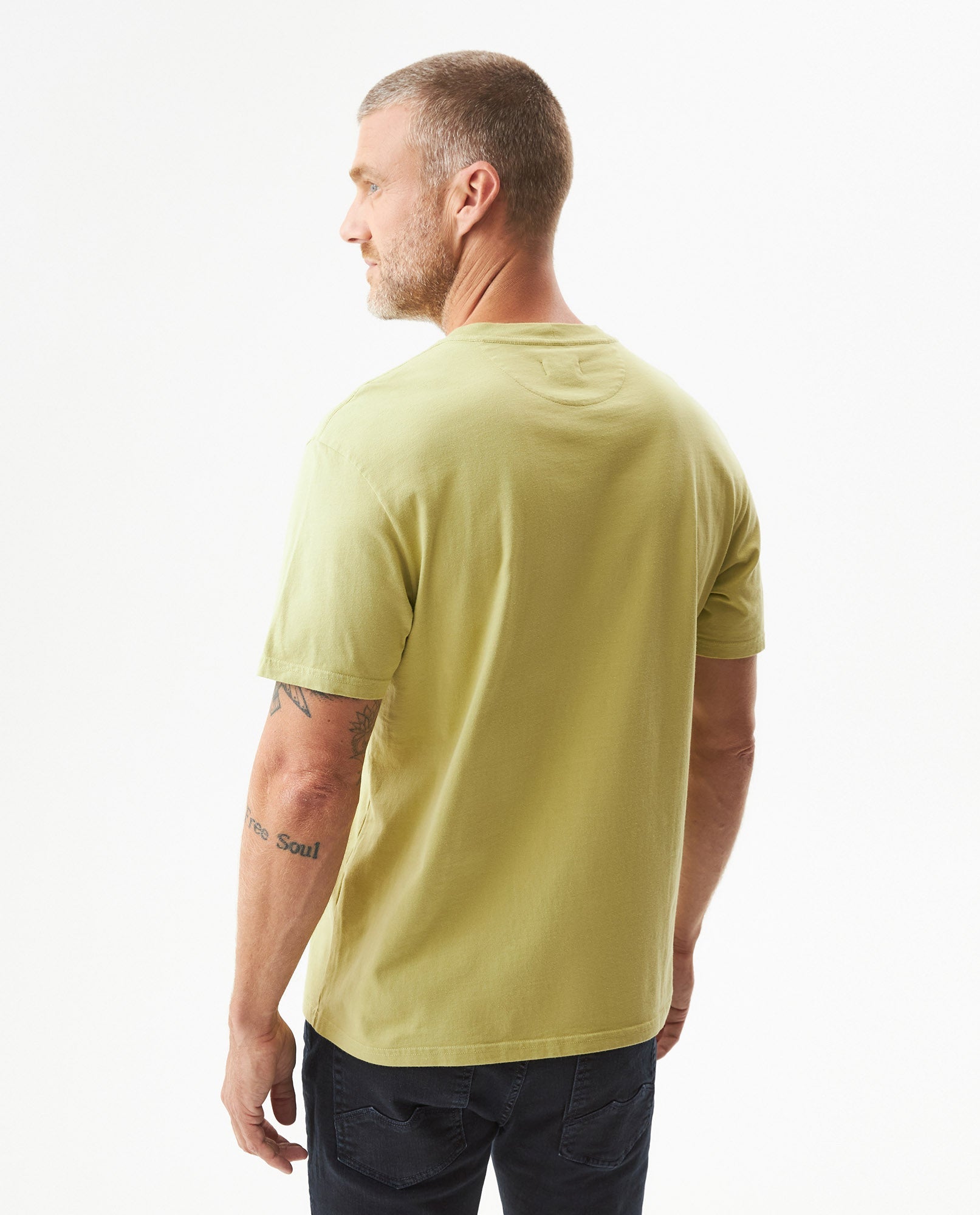 Men's Slim Fit Crew Neck T-shirt in Cotton Stretch Blend, Navigate - 5