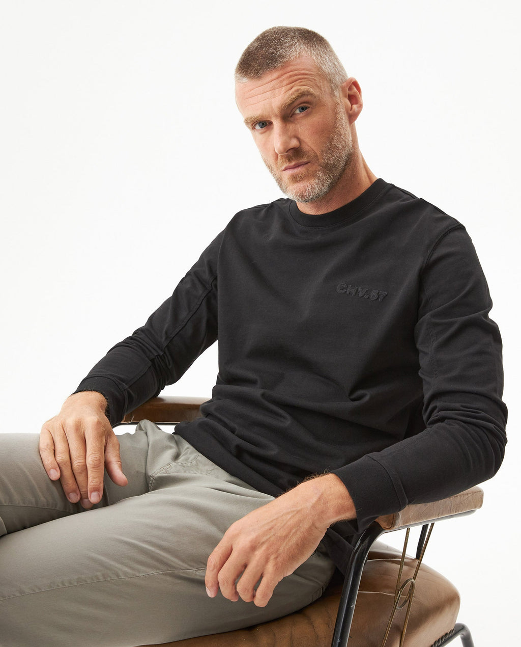 Men's Classic Fit Long Sleeve T-shirt in Cotton, Voyage - 3