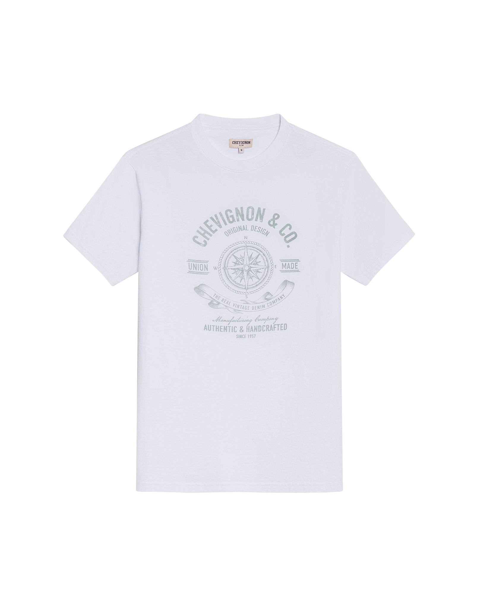 Men's Graphic Slim Fit T-shirt in Cotton, Harbor - 1