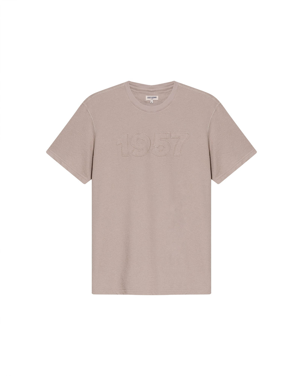 Men's Slim Fit Textured T-shirt in Cotton, Seafarer - 1