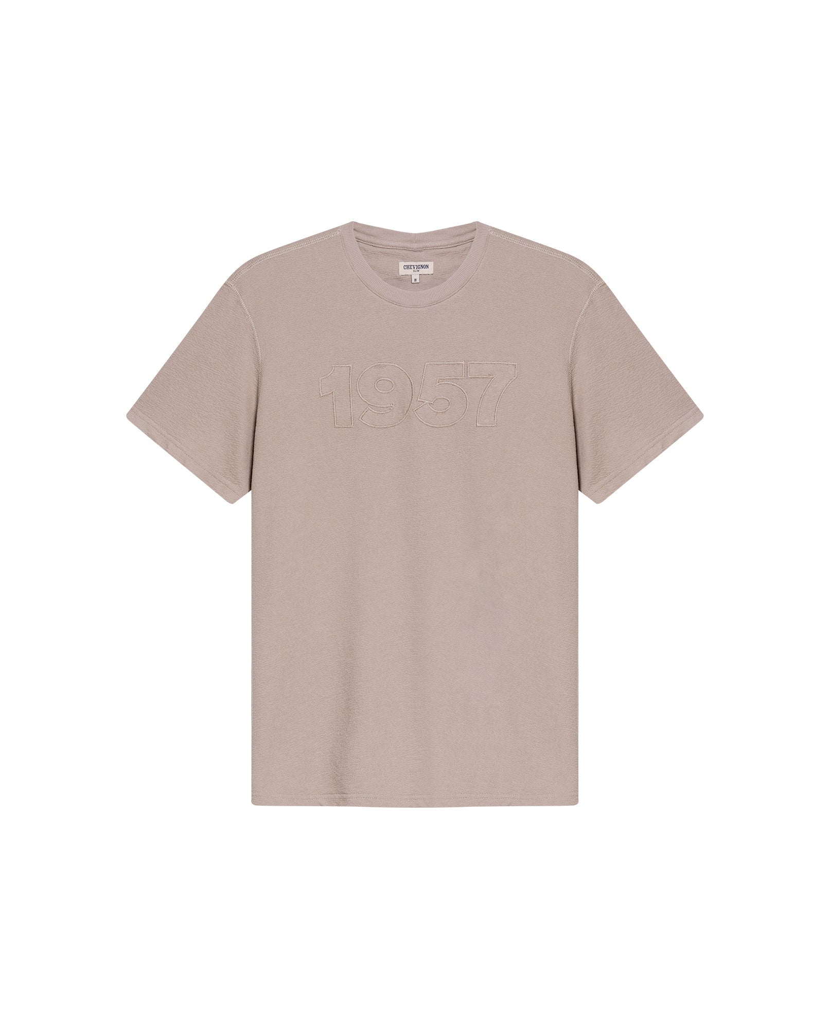 Men's Slim Fit Textured T-shirt in Cotton, Seafarer - 1