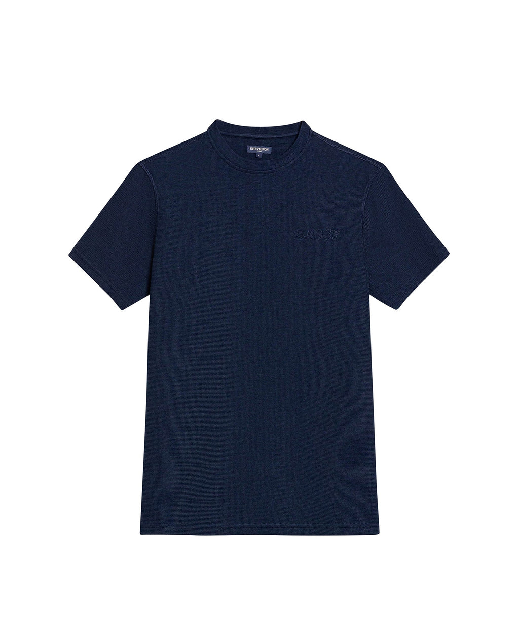 Men's Textured Slim Fit T-shirt in Cotton-Polyester Blend, Dockside - 1