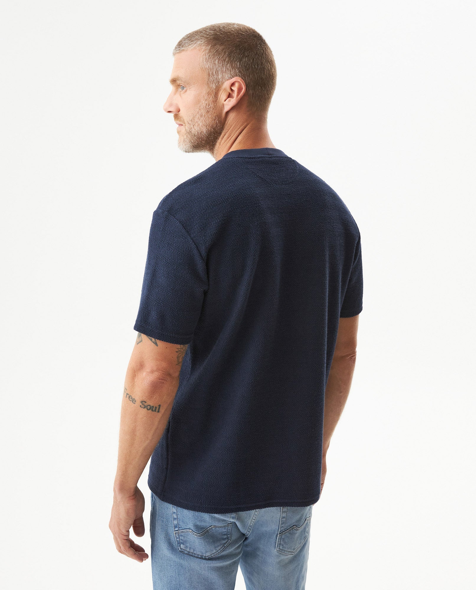 Men's Classic Fit T-shirt in Cotton Stretch Blend, Seaport - 5