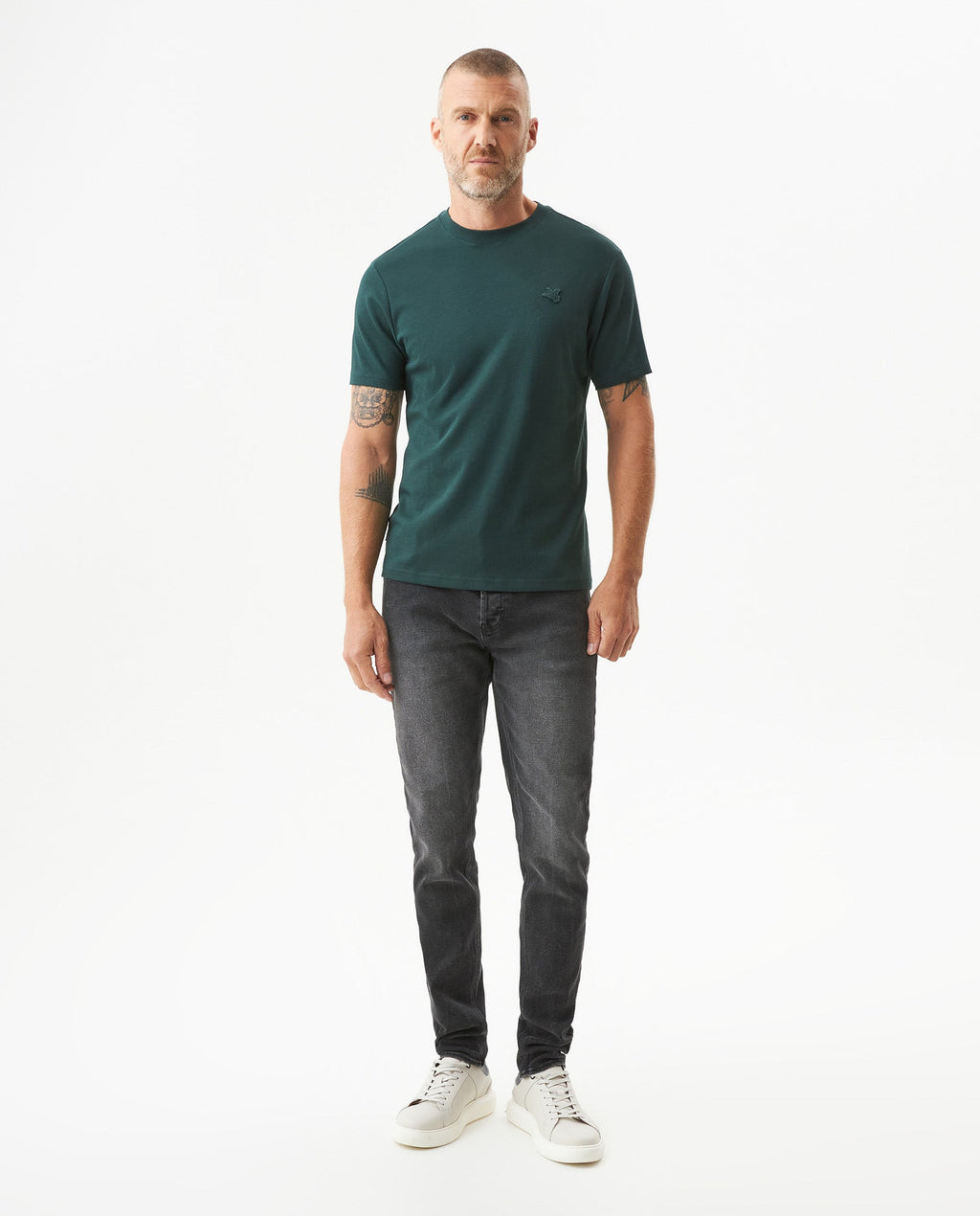 Men's Slim Fit T-shirt in Cotton-Polyester Blend, Waypoint - 3