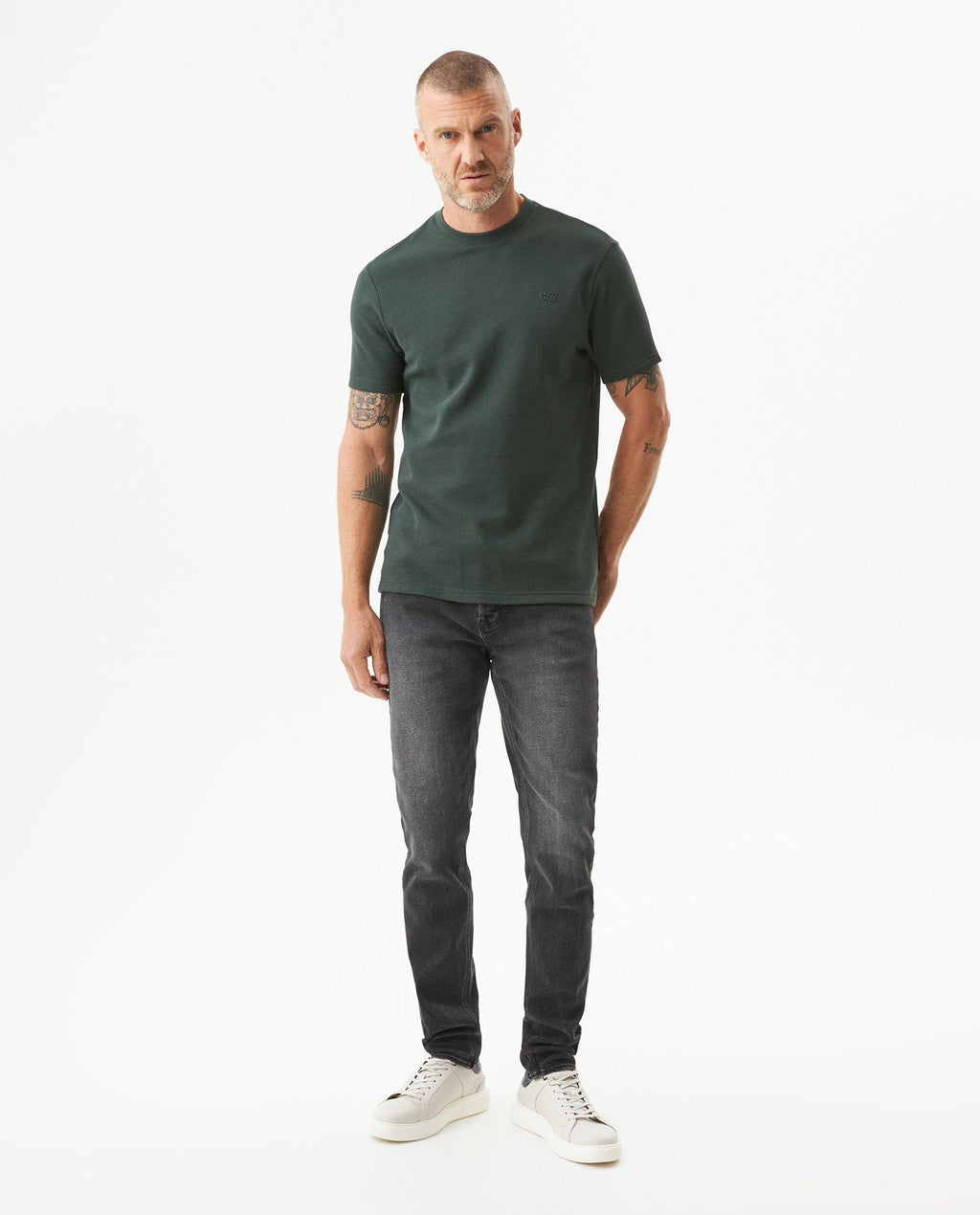 Men's Slim Fit Short Sleeve T-shirt in Cotton-Polyester Blend, Plaza - 3