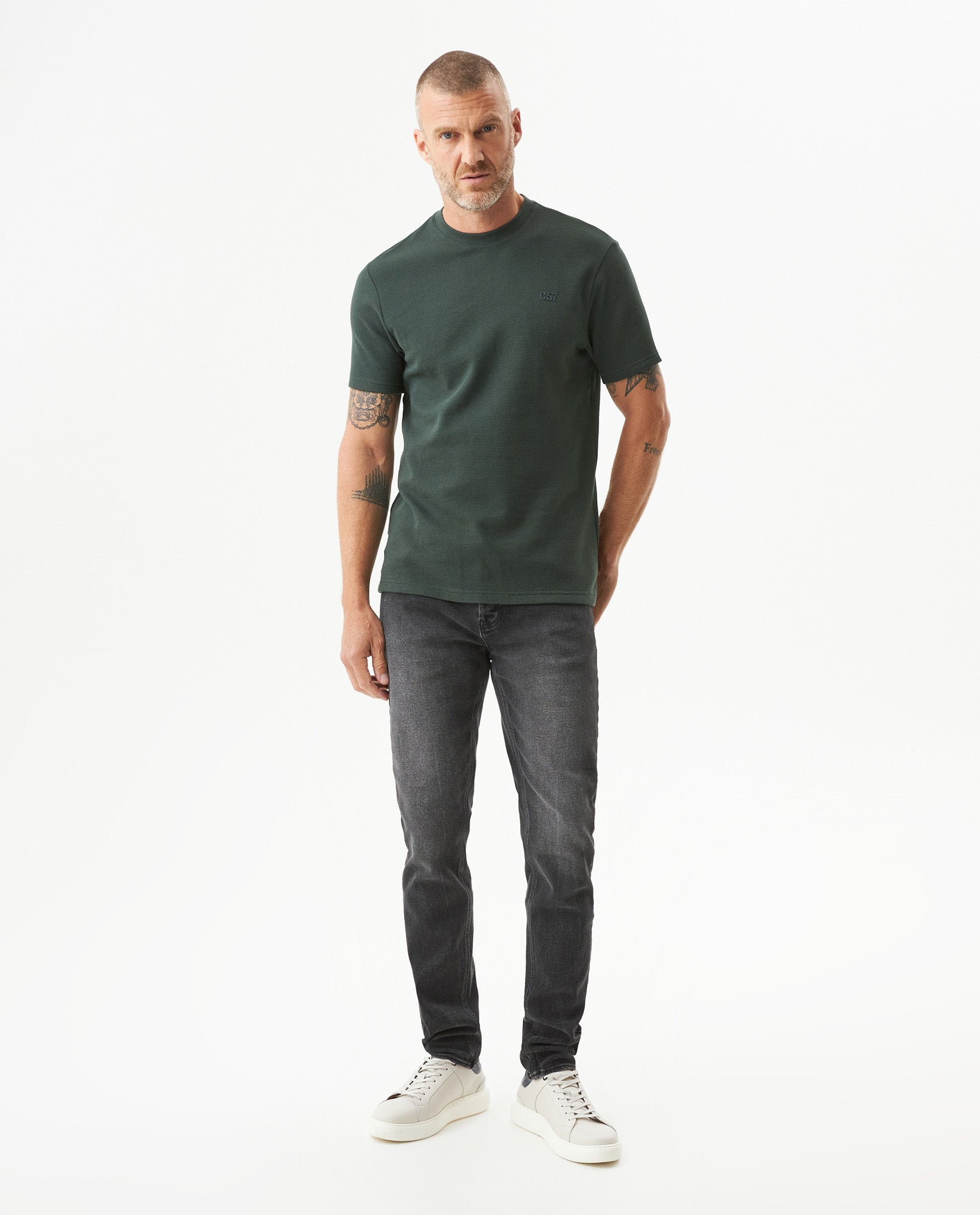 Men's Slim Fit Short Sleeve T-shirt in Cotton-Polyester Blend, Plaza - 3