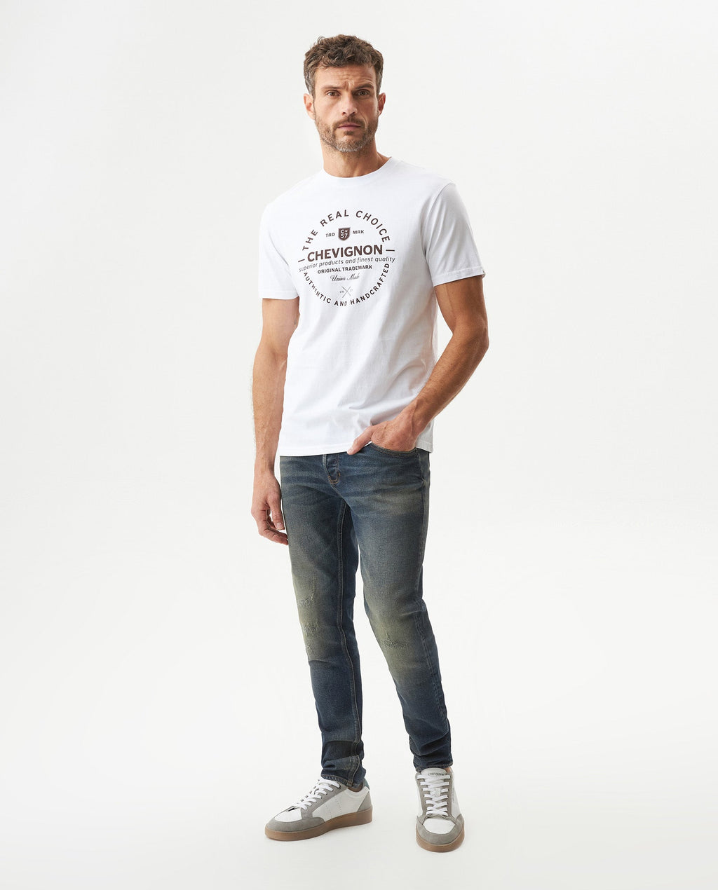 Men's Slim Fit Short Sleeve T-shirt in Cotton, Festive - 3