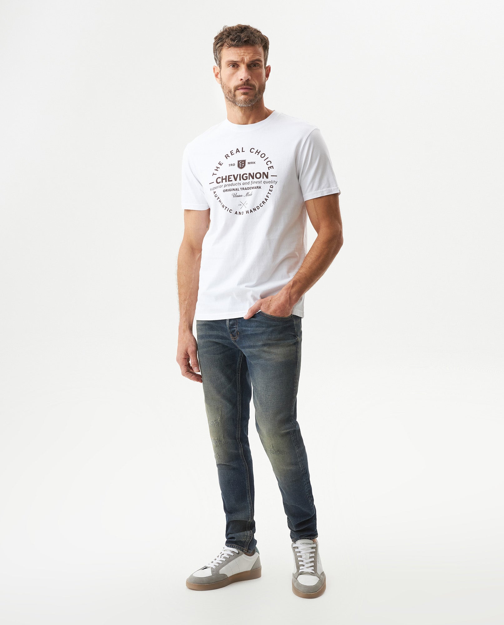 Men's Slim Fit Short Sleeve T-shirt in Cotton, Festive - 3