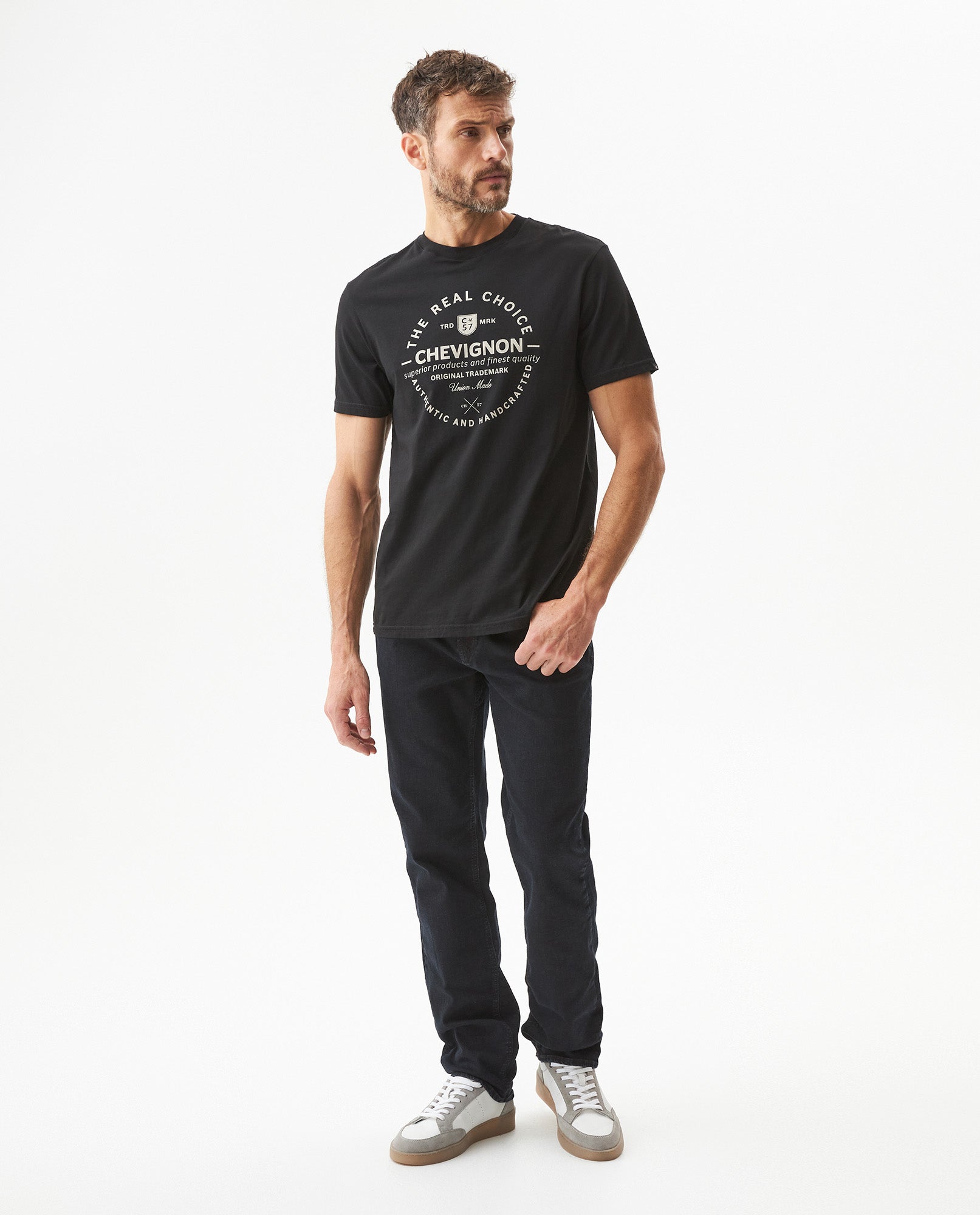 Men's Slim Fit Short Sleeve T-shirt in Cotton, Festive - 3