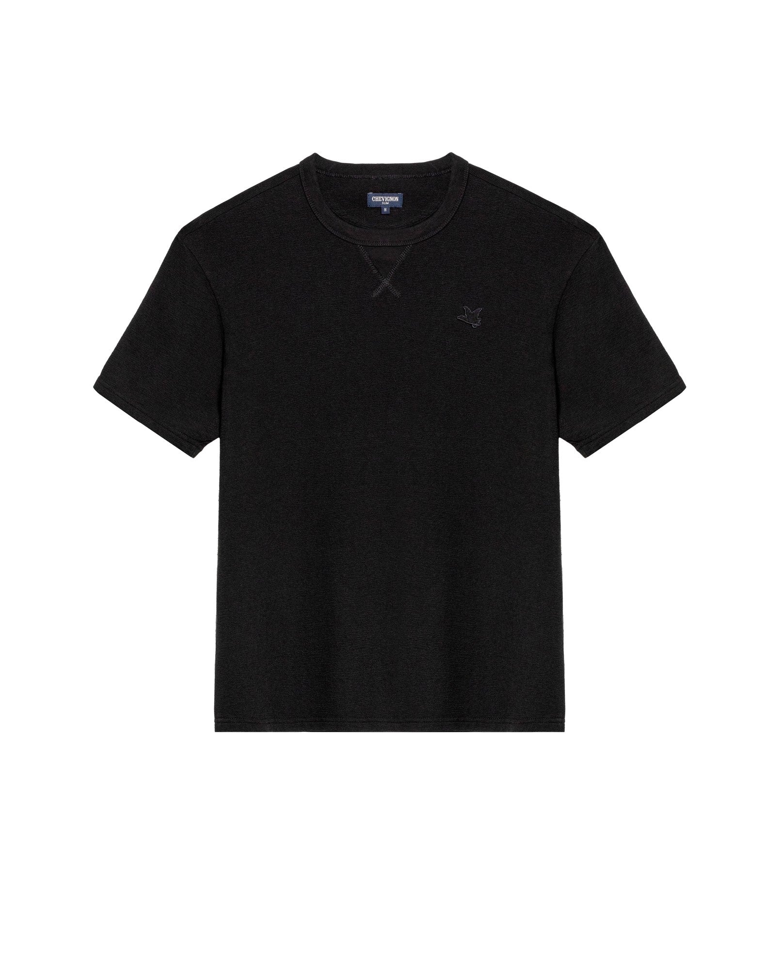 Men's V-Neck Slim Fit T-shirt in Cotton-Polyester Blend, Lighthouse - 1