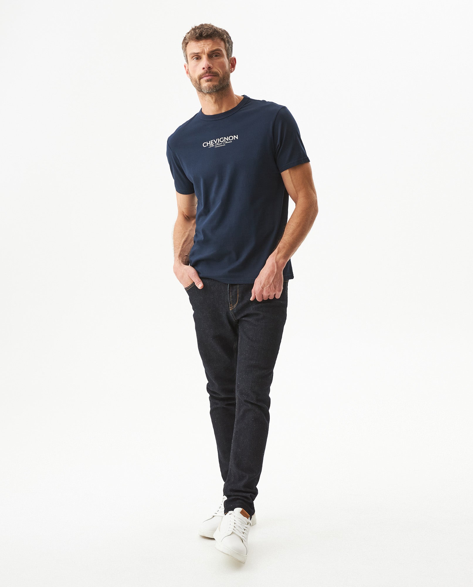 Men's Slim Fit Typographic Graphic T-shirt in Cotton, Seafront - 3