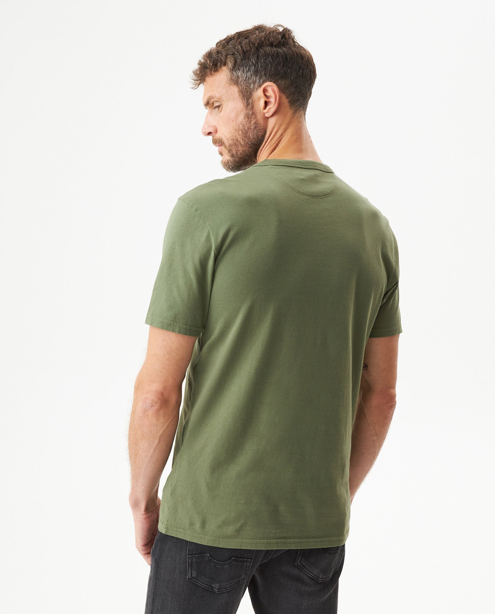 Men's Slim Fit Typographic Graphic T-shirt in Cotton, Seafront - 5