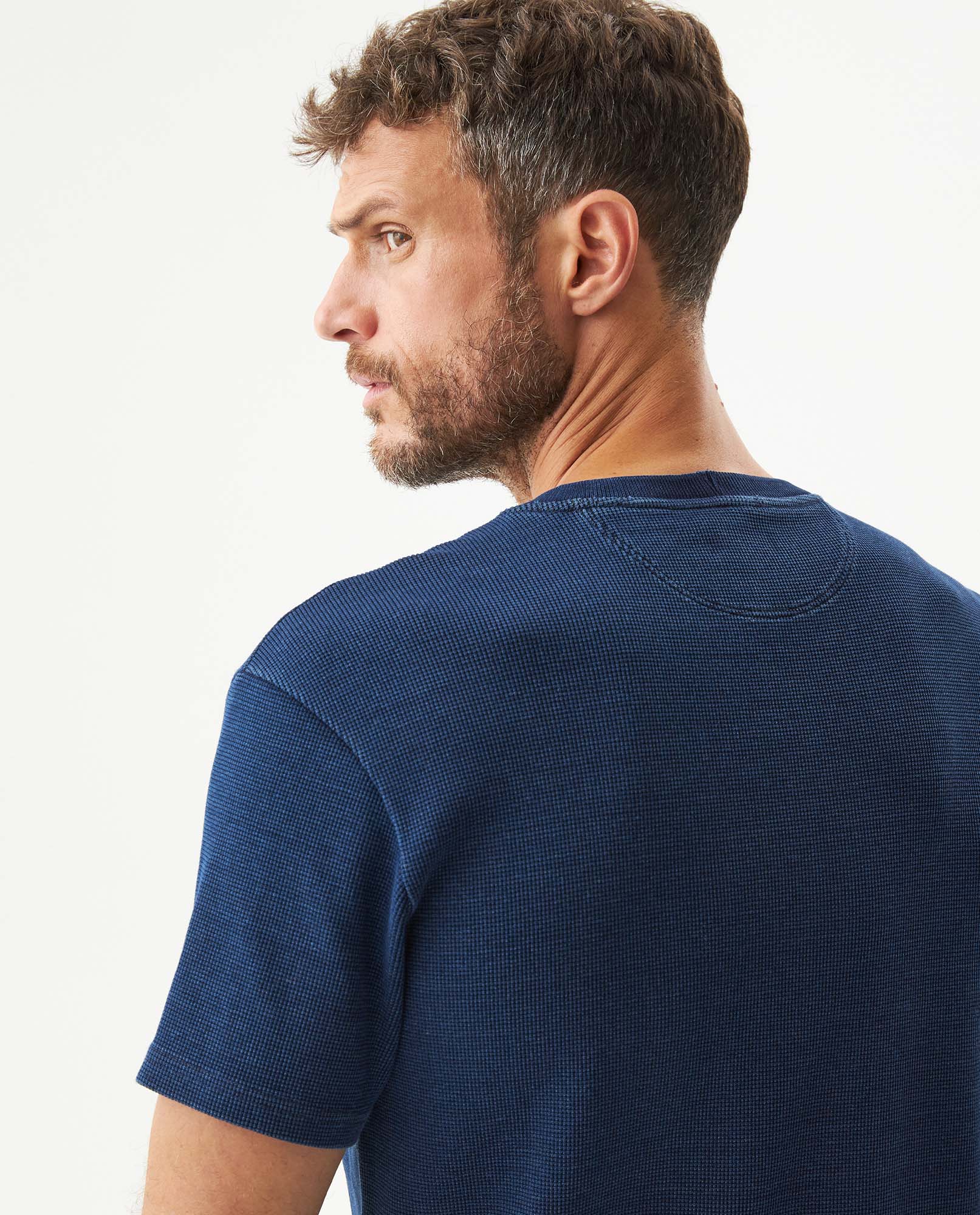 Men's Denim Thread Slim Fit T-shirt in Cotton-Polyester, Maritime - 6