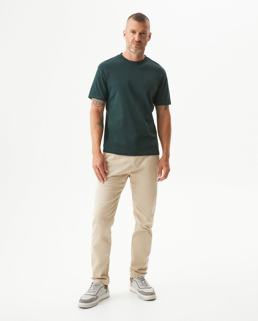 Men's Embroidered Slim Fit T-shirt in Cotton, Twilight  - 3