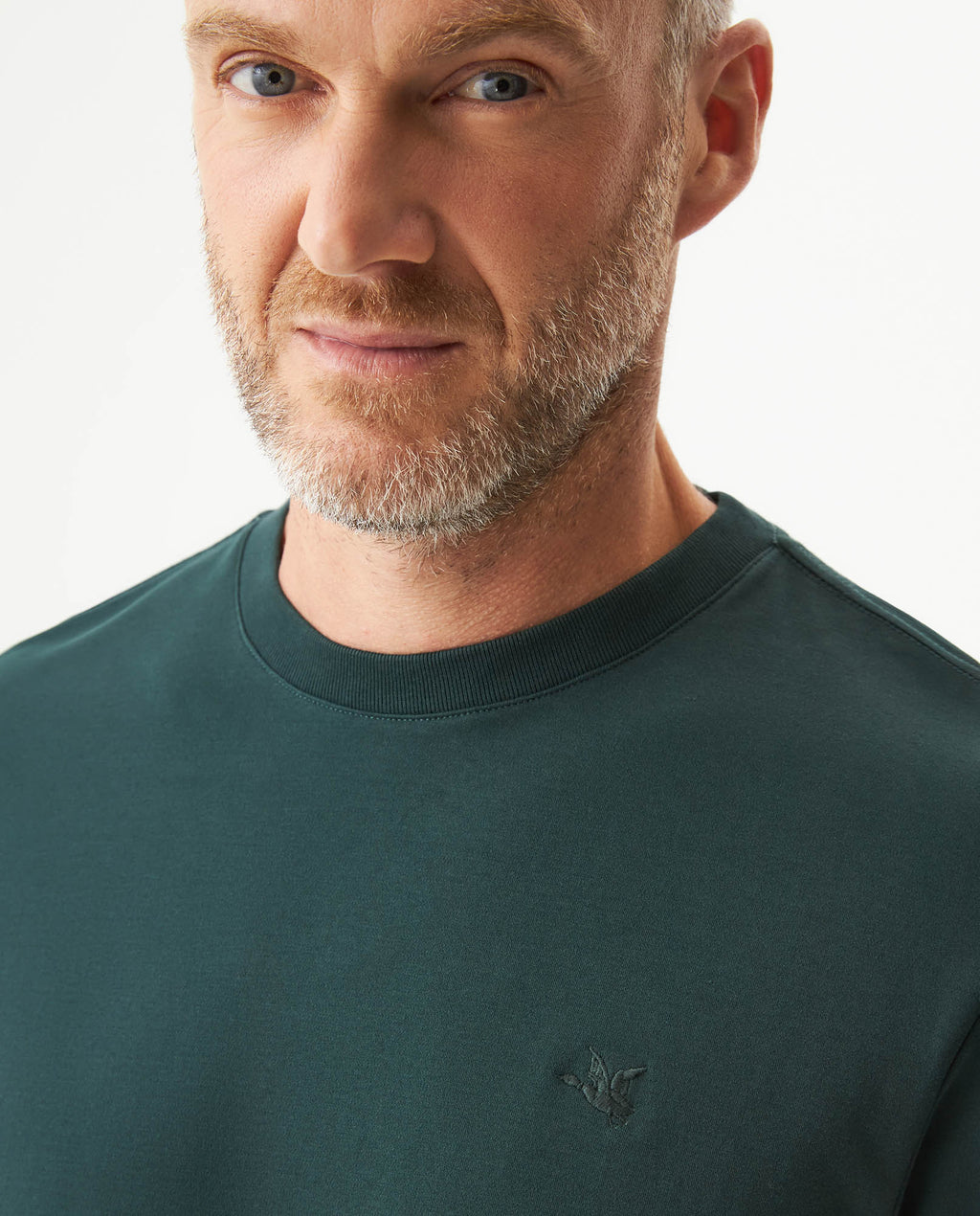 Men's Embroidered Slim Fit T-shirt in Cotton, Twilight  - 4