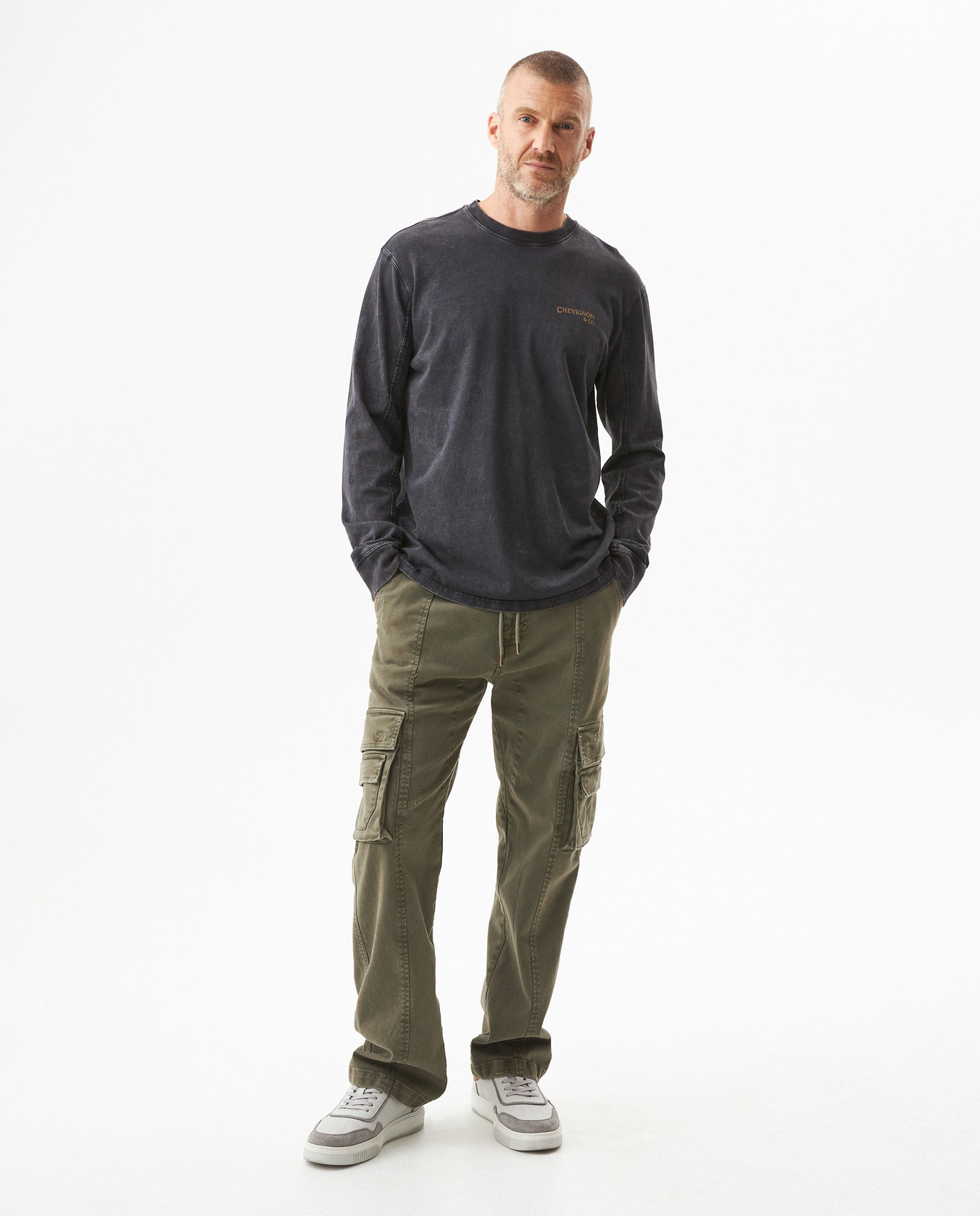 Men's Long Sleeve Regular Fit Graphic T-shirt in Cotton, Archor - 2