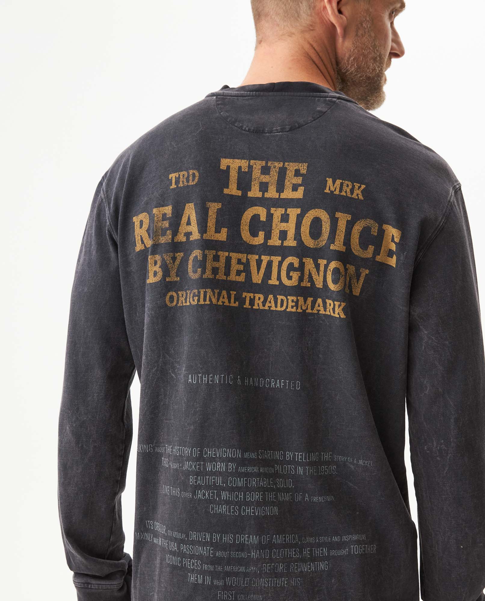 Men's Long Sleeve Regular Fit Graphic T-shirt in Cotton, Archor - 5