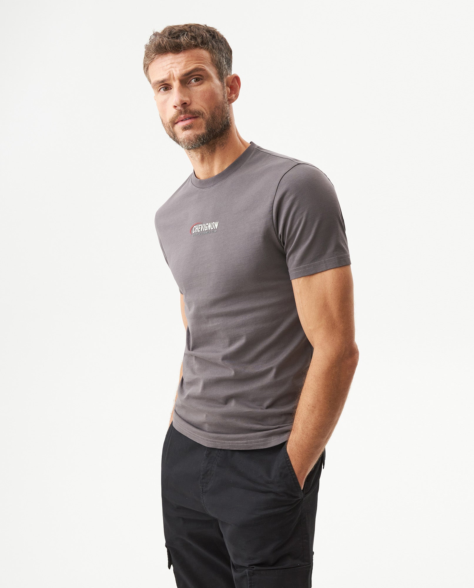 Men's Racing Slim Fit T-shirt in Cotton, Majestic - 1