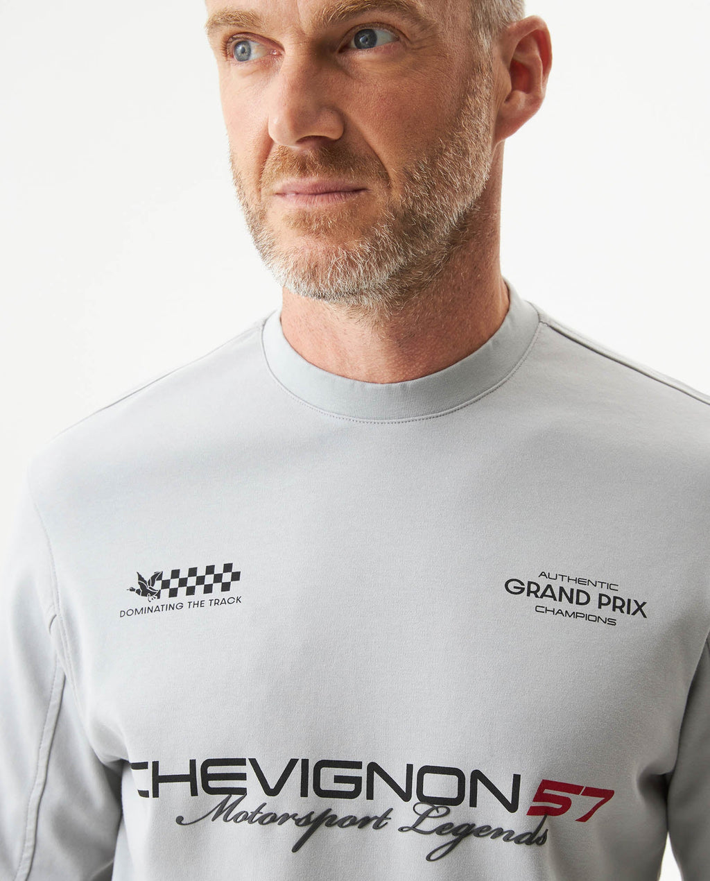 Men's Racing Long Sleeve Regular Fit T-shirt in Cotton, Compass - 4