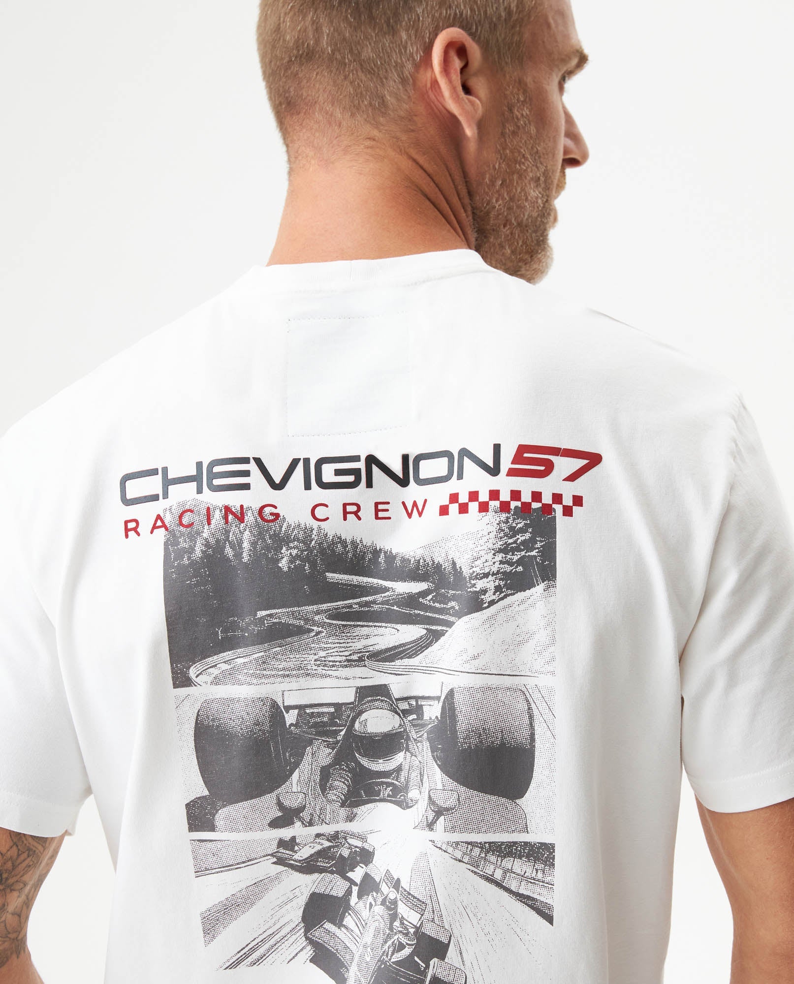 Men's Racing Graphic Classic Fit T-shirt in Cotton, Captain 63_649G904_BLA110601_7