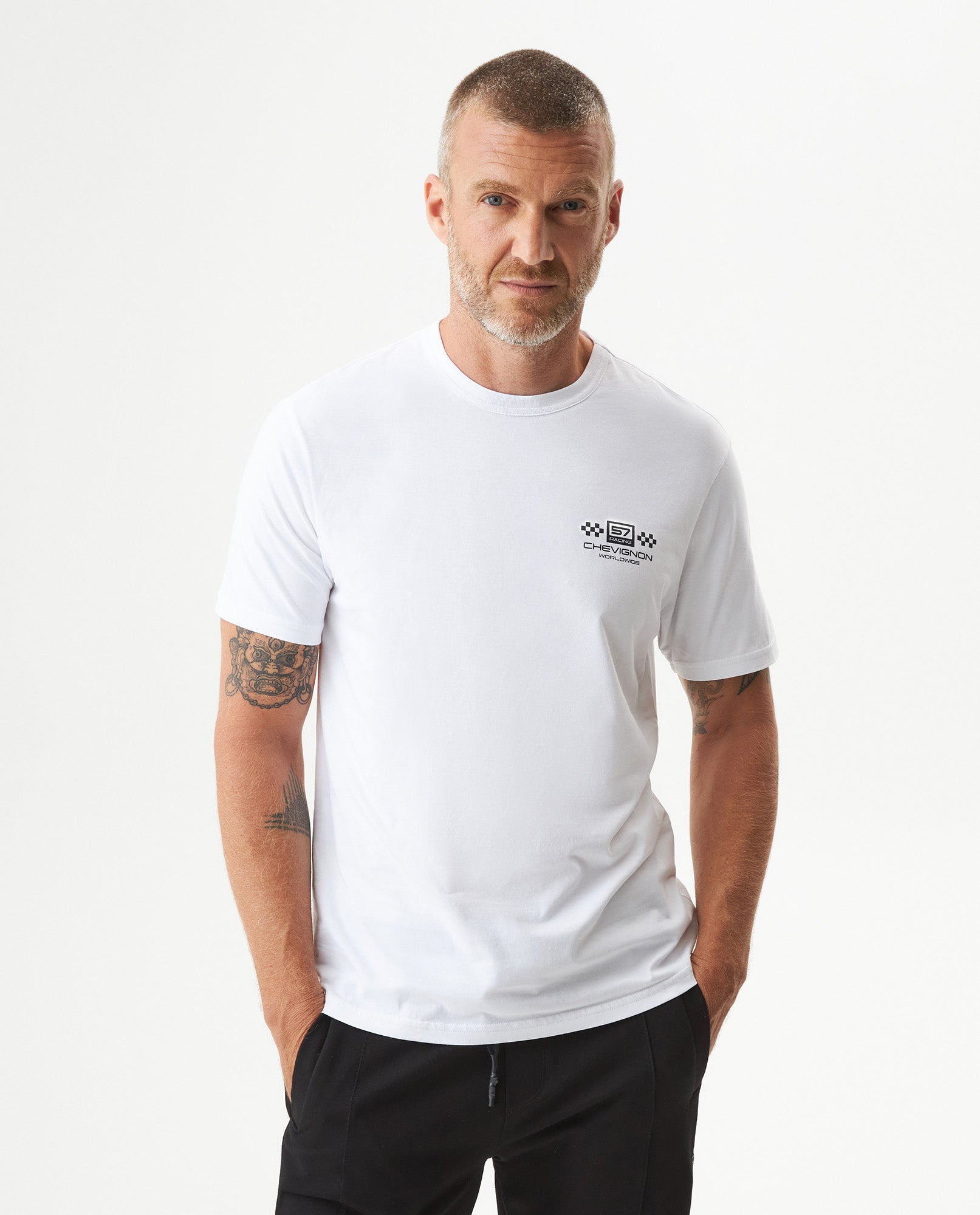 Men's Racing Slim Fit T-shirt in Cotton, Nautical - 2