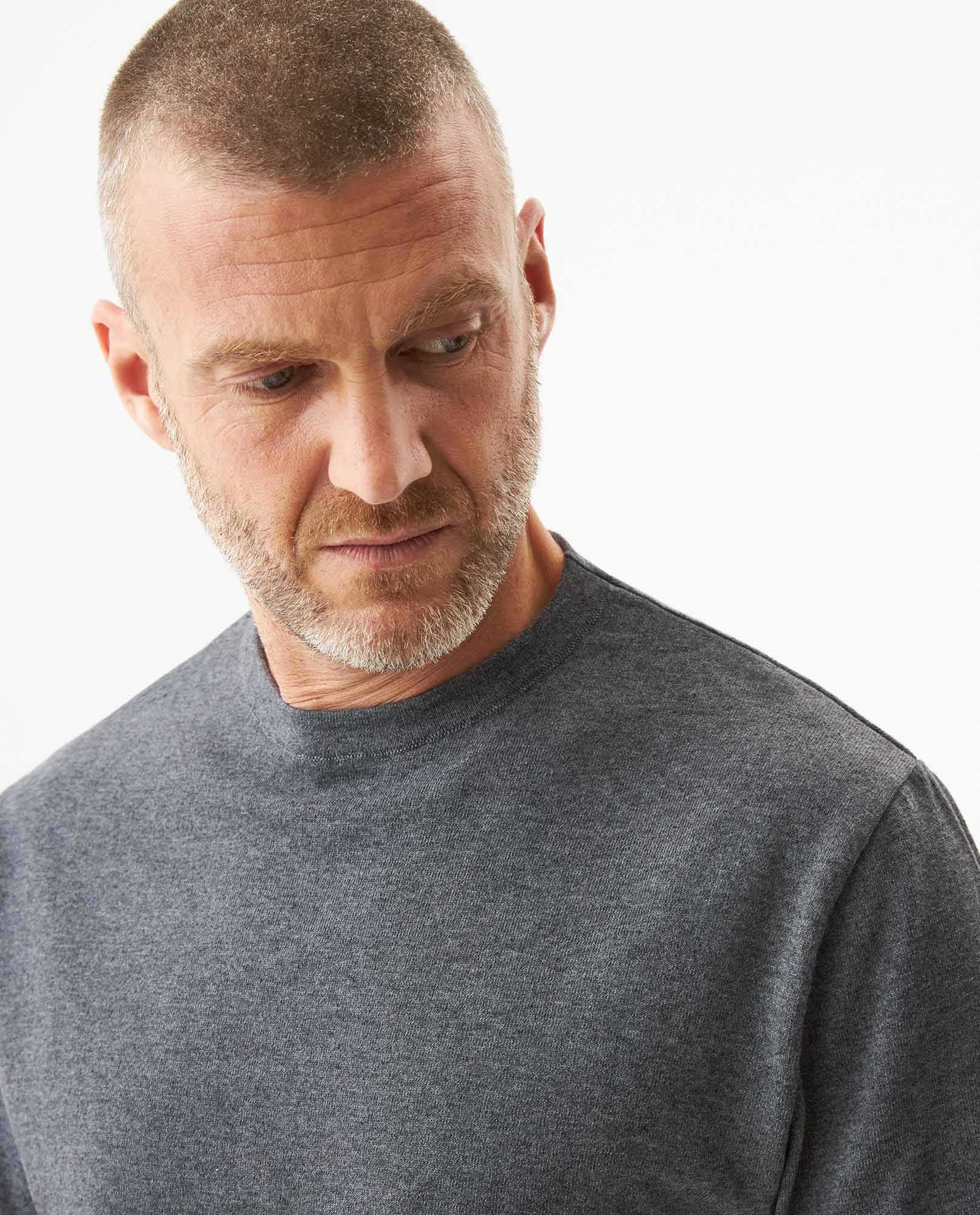 Men's Heathered Cotton Knit T-shirt, Sparkle - 4